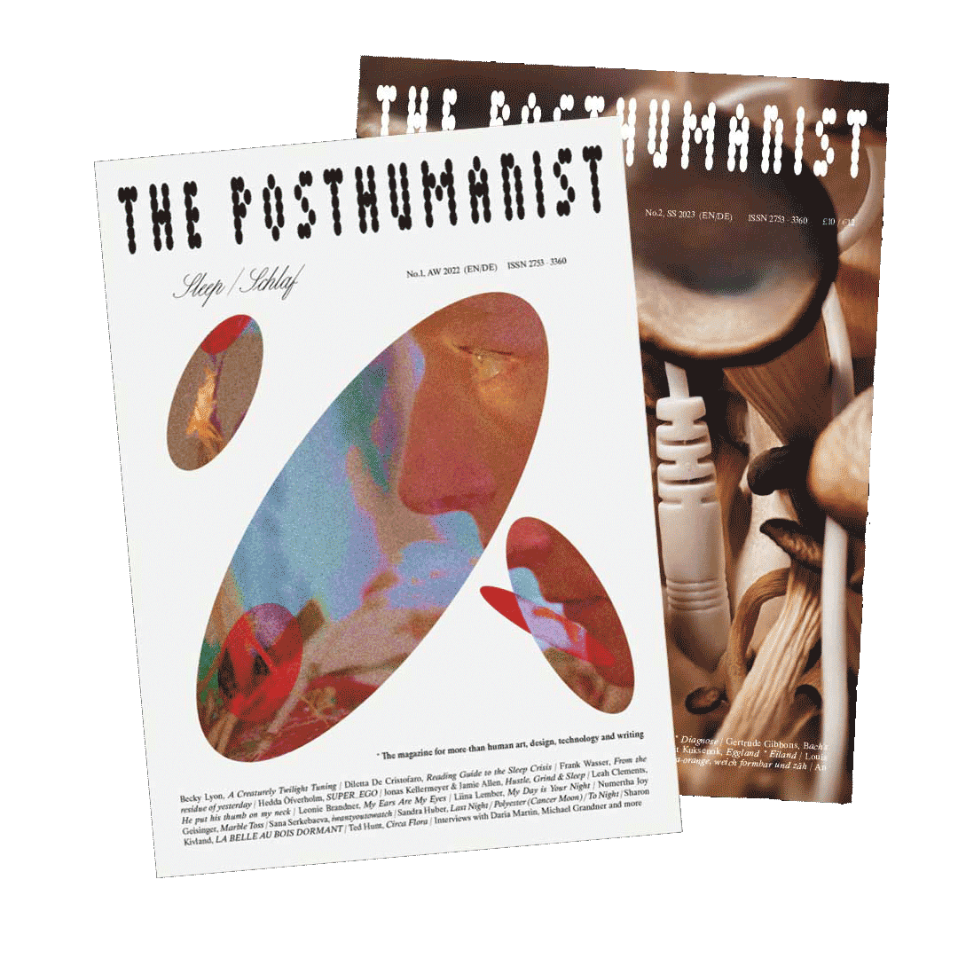 This image shows two print issues of The Posthumanist.